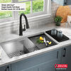 33” Workstation Kitchen Sink Undermount 16 Gauge Stainless Steel 50/50 Double Bowl with WorkFlow™ Ledge and Accessories